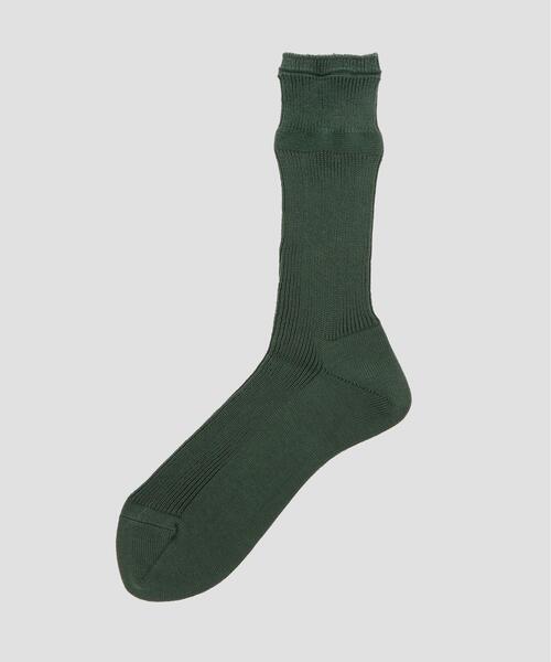 MHL.(エムエイチエル)の「FINE COTTON RIB SOCKS(ソックス/靴下・メンズ・ベージュ系その他3/グレー系その他2/グリーン・FREE)」の3枚目の写真