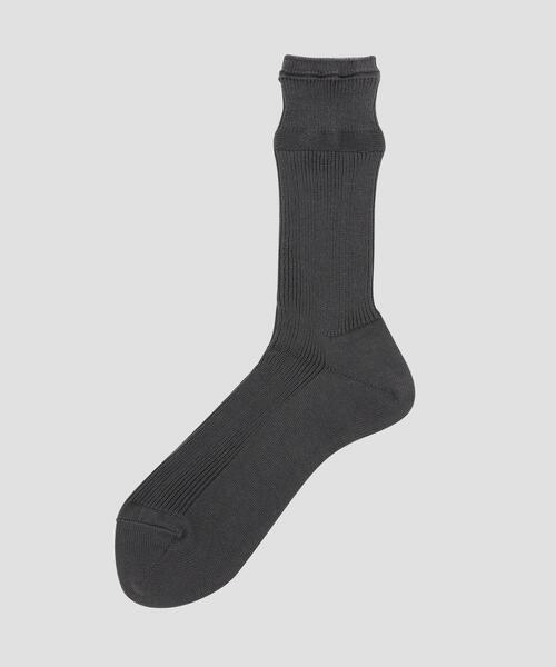MHL.(エムエイチエル)の「FINE COTTON RIB SOCKS(ソックス/靴下・メンズ・ベージュ系その他3/グレー系その他2/グリーン・FREE)」の1枚目の写真