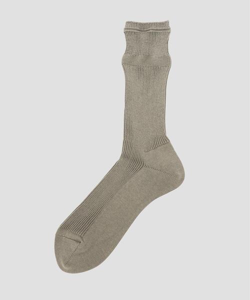 MHL.(エムエイチエル)の「FINE COTTON RIB SOCKS(ソックス/靴下・メンズ・ベージュ系その他3/グレー系その他2/グリーン・FREE)」の2枚目の写真