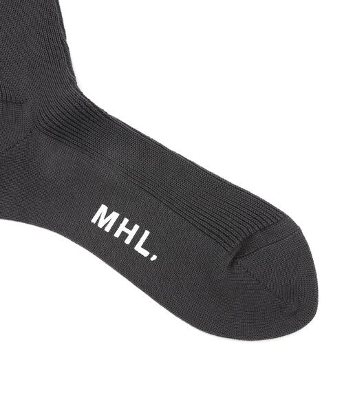 MHL.(エムエイチエル)の「FINE COTTON RIB SOCKS(ソックス/靴下・メンズ・ベージュ系その他3/グレー系その他2/グリーン・FREE)」の9枚目の写真