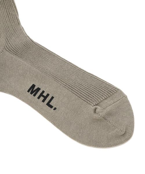 MHL.(エムエイチエル)の「FINE COTTON RIB SOCKS(ソックス/靴下・メンズ・ベージュ系その他3/グレー系その他2/グリーン・FREE)」の5枚目の写真