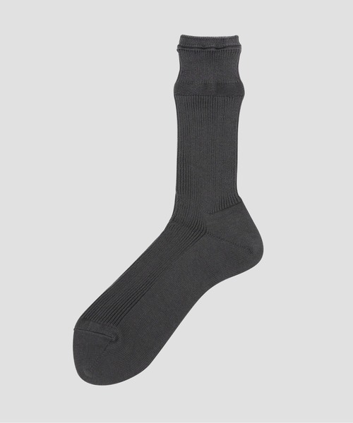 MHL.(エムエイチエル)の「FINE COTTON RIB SOCKS(ソックス/靴下・メンズ・ベージュ系その他3/グレー系その他2/グリーン・FREE)」の1枚目の写真