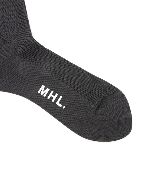 MHL.(エムエイチエル)の「FINE COTTON RIB SOCKS(ソックス/靴下・メンズ・ベージュ系その他3/グレー系その他2/グリーン・FREE)」の8枚目の写真