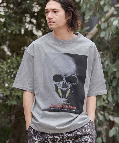 CAMBIO(カンビオ)の「mt10266- ビッグシルエットプリントT(Silence Speaks the Loudest) Tシャツ(CASD-172)(Tシャツ/カットソー・メンズ・ミックスグレー/セージグリーン/ホワイト・XL/L/M/S)」の13枚目の写真