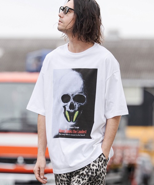 CAMBIO(カンビオ)の「mt10266- ビッグシルエットプリントT(Silence Speaks the Loudest) Tシャツ(CASD-172)(Tシャツ/カットソー・メンズ・ミックスグレー/セージグリーン/ホワイト・XL/L/M/S)」の18枚目の写真
