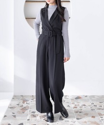 CLEAR BASIC（クリアベーシック）の「ベルト付きテーラードオールインワン[大人 フェミニン 上品]≪新作≫（つなぎ/オールインワン）」