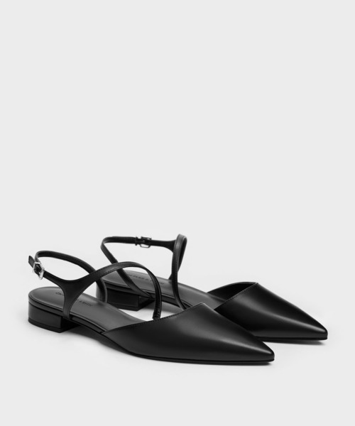 CHARLES & KEITH(チャールズ & キース)の「Cordeliaコーディリアポインテッドスリングバックフラット(パンプス・レディース・ブラック/その他3/オフホワイト・24.5cm/23.5cm/23cm/22.5cm/25.5cm/25cm)」の9枚目の写真
