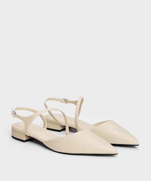 CHARLES & KEITH(チャールズ & キース)の「Cordeliaコーディリアポインテッドスリングバックフラット(パンプス・レディース・ブラック/その他3/オフホワイト・24.5cm/23.5cm/23cm/22.5cm/25.5cm/25cm)」の14枚目の写真