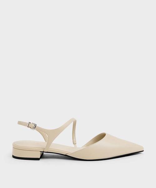 CHARLES & KEITH(チャールズ & キース)の「Cordeliaコーディリアポインテッドスリングバックフラット(パンプス・レディース・ブラック/その他3/オフホワイト・24.5cm/23.5cm/23cm/22.5cm/25.5cm/25cm)」の7枚目の写真