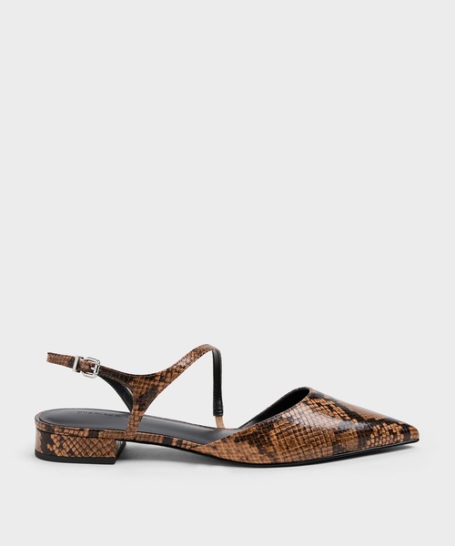 CHARLES & KEITH(チャールズ & キース)の「Cordeliaコーディリアポインテッドスリングバックフラット(パンプス・レディース・ブラック/その他3/オフホワイト・24.5cm/23.5cm/23cm/22.5cm/25.5cm/25cm)」の8枚目の写真