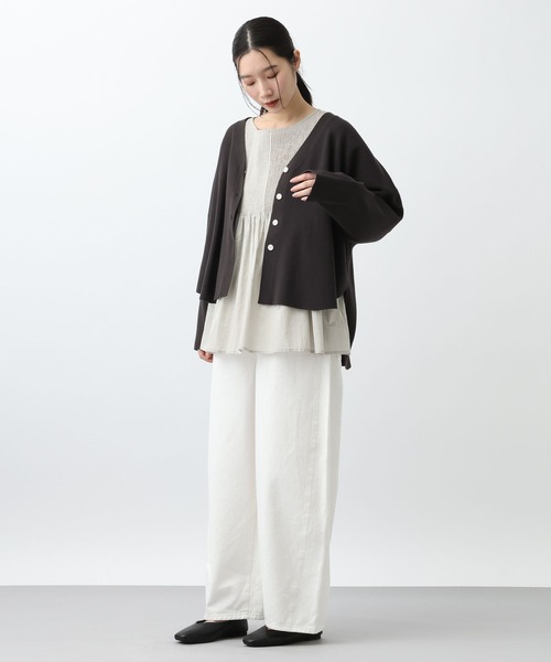 studio CLIP(スタディオクリップ)の「《natural by clip》12ゲージサークルVネックカーディガン(カーディガン/ボレロ・レディース・ブルー/チャコール/アイボリー・FREE)」の11枚目の写真