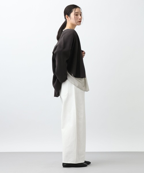 studio CLIP(スタディオクリップ)の「《natural by clip》12ゲージサークルVネックカーディガン(カーディガン/ボレロ・レディース・ブルー/チャコール/アイボリー・FREE)」の14枚目の写真