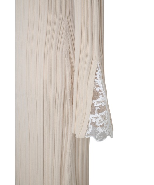 Her lip to(ハーリップトゥー)の「Lilou Lace Hem Knit Dress(ワンピース・レディース・ベージュ系・S/M)」の10枚目の写真