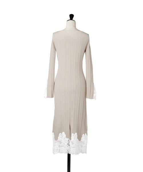 Her lip to(ハーリップトゥー)の「Lilou Lace Hem Knit Dress(ワンピース・レディース・ベージュ系・S/M)」の7枚目の写真