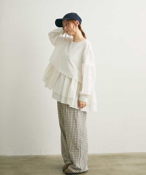 Crisp(クリスプ)の「チェックイージーパンツ(その他パンツ・レディース・グリーン/ブラック・FREE)」の5枚目の写真