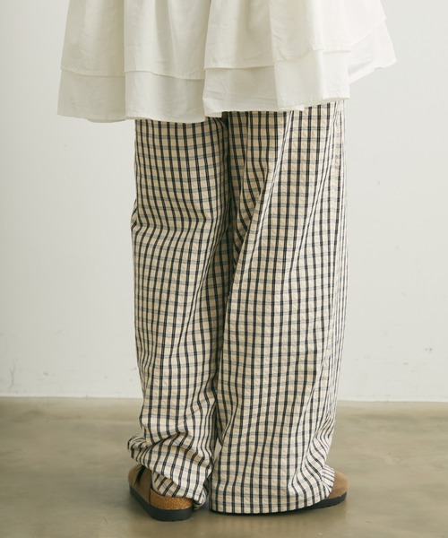 Crisp(クリスプ)の「チェックイージーパンツ(その他パンツ・レディース・グリーン/ブラック・FREE)」の9枚目の写真