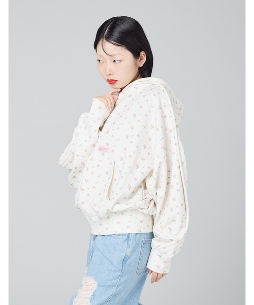Little sunny bite（リトルサニーバイト）の「/Little Sunny Bite/floral hoodie（パーカー・レディース・ブラック/ピンク/ホワイト・MEDIUM/SMALL）」の12枚目の写真