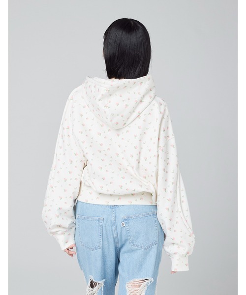 Little sunny bite（リトルサニーバイト）の「/Little Sunny Bite/floral hoodie（パーカー・レディース・ブラック/ピンク/ホワイト・MEDIUM/SMALL）」の4枚目の写真