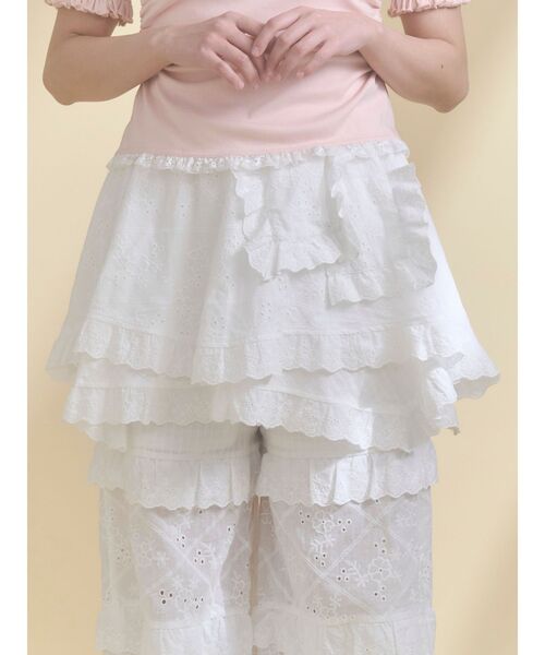 merry jenny(メリージェニー)の「switchレースヘムエプロン(スカート・レディース・オフホワイト/ブラック・FREE)」の4枚目の写真