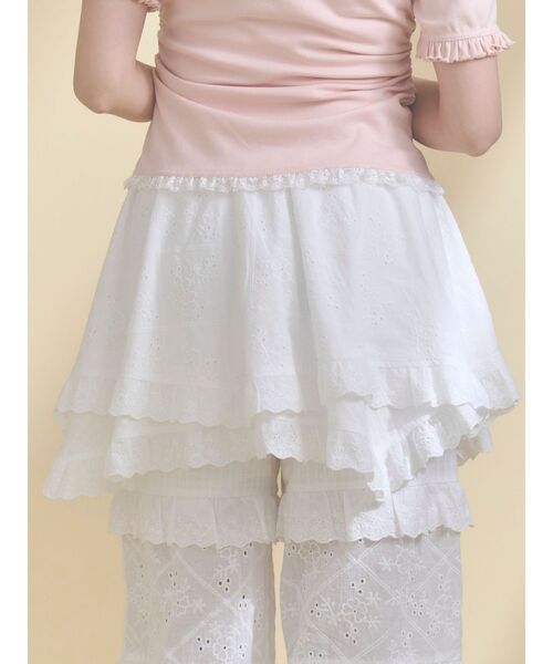 merry jenny(メリージェニー)の「switchレースヘムエプロン(スカート・レディース・オフホワイト/ブラック・FREE)」の5枚目の写真