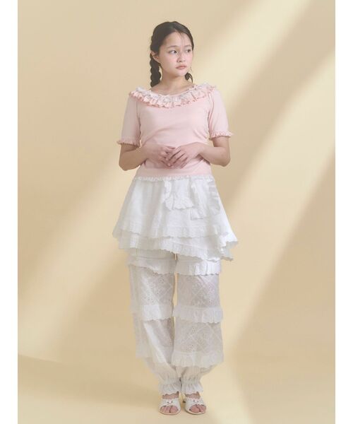 merry jenny(メリージェニー)の「switchレースヘムエプロン(スカート・レディース・オフホワイト/ブラック・FREE)」の8枚目の写真