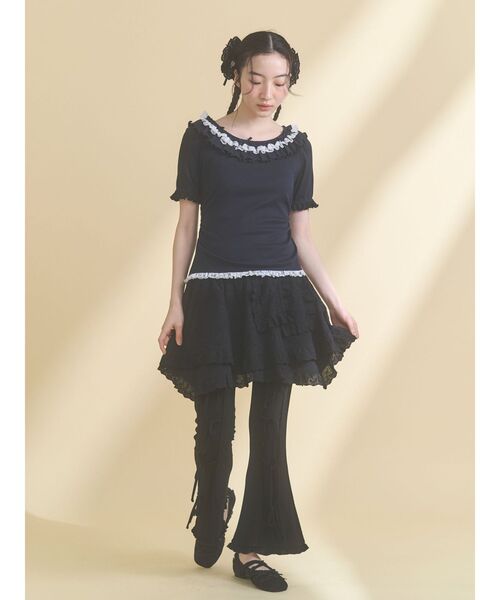 merry jenny(メリージェニー)の「switchレースヘムエプロン(スカート・レディース・オフホワイト/ブラック・FREE)」の11枚目の写真