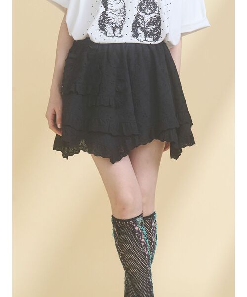 merry jenny(メリージェニー)の「switchレースヘムエプロン(スカート・レディース・オフホワイト/ブラック・FREE)」の2枚目の写真