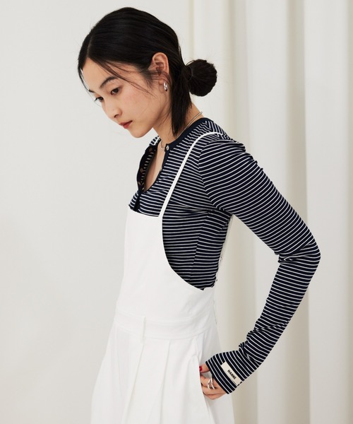 HANNE(アン)の「キャミサロペット(サロペット/オーバーオール・レディース・ブラック/ホワイト/ベージュ・S/M)」の15枚目の写真