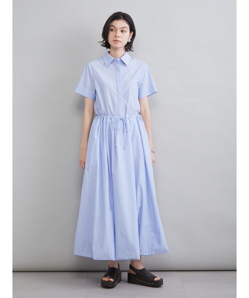 Mila Owen(ミラオーウェン)の「ストライプセパレートバルーンシャツワンピース(ワンピース・レディース・ダークネイビー/ラベンダー/ブルー・0/1)」の10枚目の写真