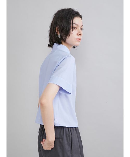 Mila Owen(ミラオーウェン)の「ストライプセパレートバルーンシャツワンピース(ワンピース・レディース・ダークネイビー/ラベンダー/ブルー・0/1)」の22枚目の写真