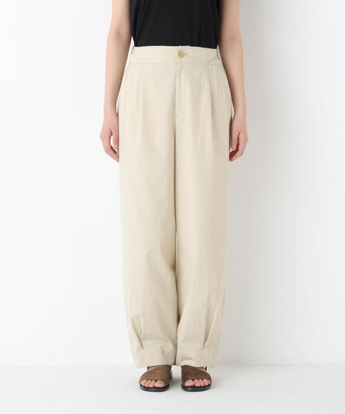 human woman（ヒューマンウーマン）の「◆【ウォッシャブル】コットンワッシャーバレルパンツ（その他パンツ・レディース・ベージュ/ネイビー・MEDIUM）」の6枚目の写真