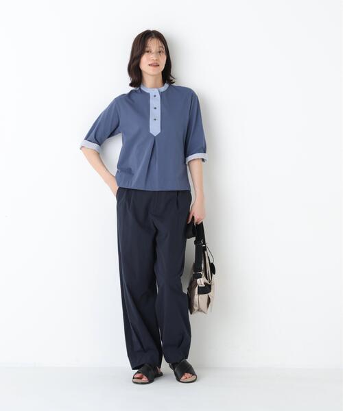 human woman（ヒューマンウーマン）の「◆【ウォッシャブル】コットンワッシャーバレルパンツ（その他パンツ・レディース・ベージュ/ネイビー・MEDIUM）」の18枚目の写真