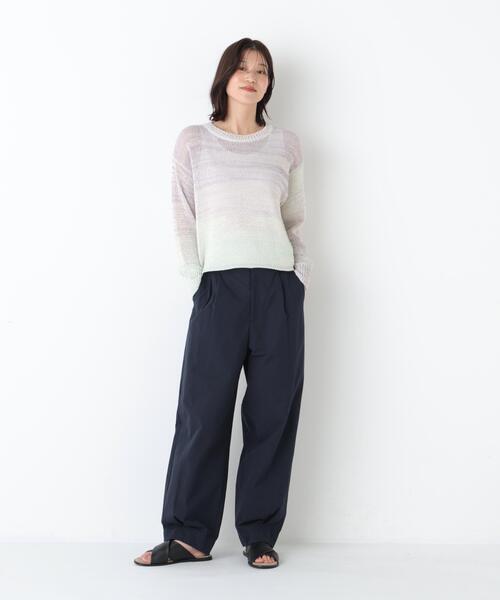 human woman（ヒューマンウーマン）の「◆【ウォッシャブル】コットンワッシャーバレルパンツ（その他パンツ・レディース・ベージュ/ネイビー・MEDIUM）」の19枚目の写真