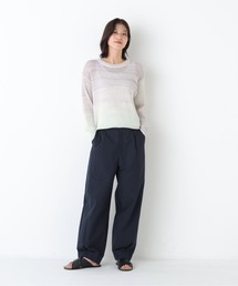 ◆【ウォッシャブル】コットンワッシャーバレルパンツ