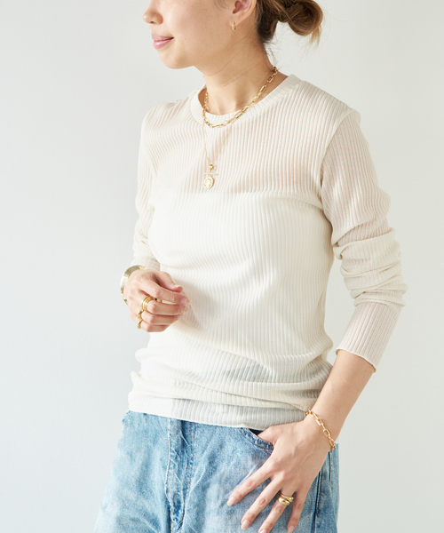 セール】*TOTAN Sheer Tシャツ（Tシャツ/カットソー）｜Deuxieme