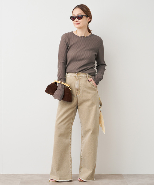 Deuxieme Classe（ドゥーズィエムクラス）の「*TOTAN Sheer Tシャツ（Tシャツ/カットソー・レディース・ベージュ/ネイビー/ウッド・FREE）」の4枚目の写真