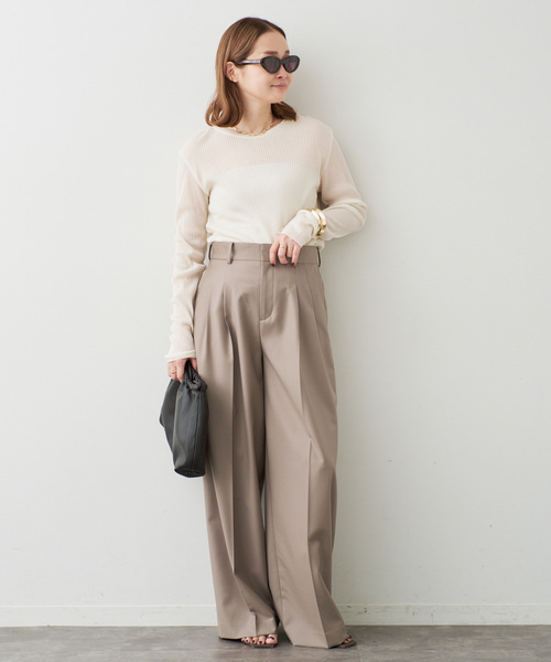 Deuxieme Classe（ドゥーズィエムクラス）の「*TOTAN Sheer Tシャツ（Tシャツ/カットソー・レディース・ベージュ/ネイビー/ウッド・FREE）」の11枚目の写真