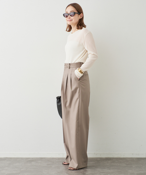 Deuxieme Classe（ドゥーズィエムクラス）の「*TOTAN Sheer Tシャツ（Tシャツ/カットソー・レディース・ベージュ/ネイビー/ウッド・FREE）」の12枚目の写真