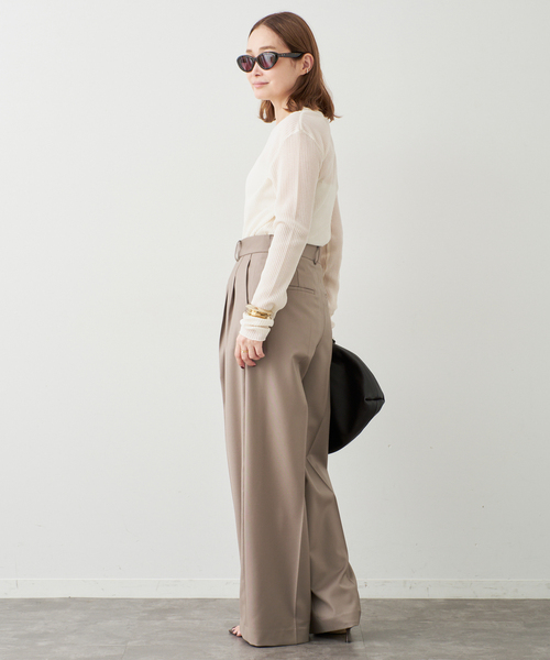 Deuxieme Classe（ドゥーズィエムクラス）の「*TOTAN Sheer Tシャツ（Tシャツ/カットソー・レディース・ベージュ/ネイビー/ウッド・FREE）」の13枚目の写真