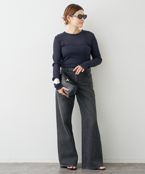 Deuxieme Classe（ドゥーズィエムクラス）の「*TOTAN Sheer Tシャツ（Tシャツ/カットソー・レディース・ベージュ/ネイビー/ウッド・FREE）」の17枚目の写真