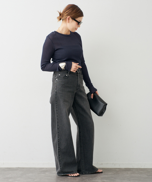 Deuxieme Classe（ドゥーズィエムクラス）の「*TOTAN Sheer Tシャツ（Tシャツ/カットソー・レディース・ベージュ/ネイビー/ウッド・FREE）」の18枚目の写真