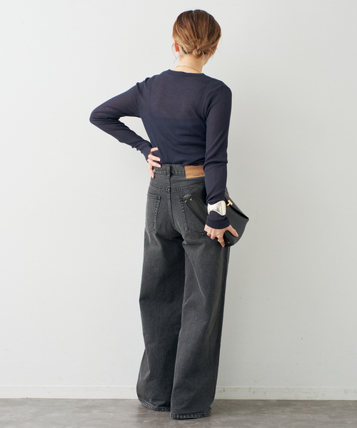 Deuxieme Classe（ドゥーズィエムクラス）の「*TOTAN Sheer Tシャツ（Tシャツ/カットソー・レディース・ベージュ/ネイビー/ウッド・FREE）」の19枚目の写真