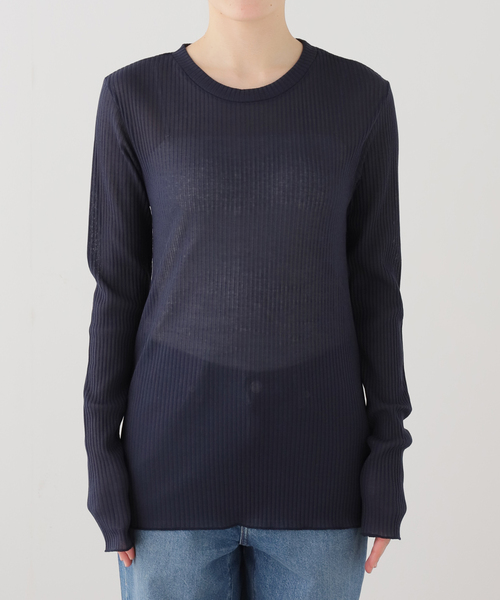 Deuxieme Classe（ドゥーズィエムクラス）の「*TOTAN Sheer Tシャツ（Tシャツ/カットソー・レディース・ベージュ/ネイビー/ウッド・FREE）」の20枚目の写真