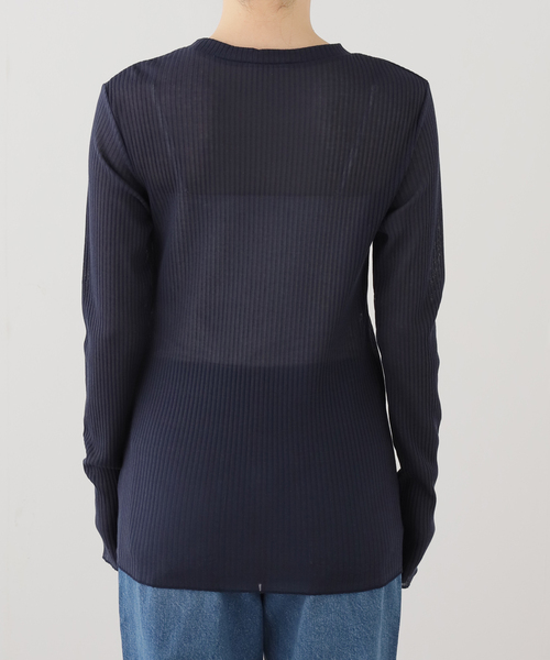 Deuxieme Classe(ドゥーズィエムクラス)の「*TOTAN Sheer Tシャツ(Tシャツ/カットソー・レディース・ベージュ/ネイビー/ウッド・FREE)」の7枚目の写真