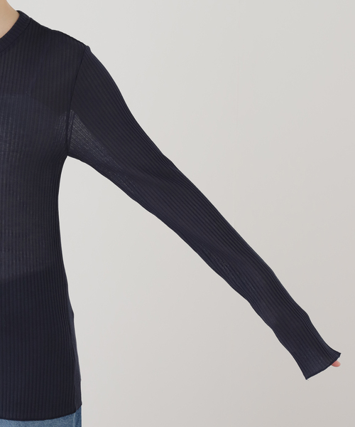 Deuxieme Classe(ドゥーズィエムクラス)の「*TOTAN Sheer Tシャツ(Tシャツ/カットソー・レディース・ベージュ/ネイビー/ウッド・FREE)」の8枚目の写真