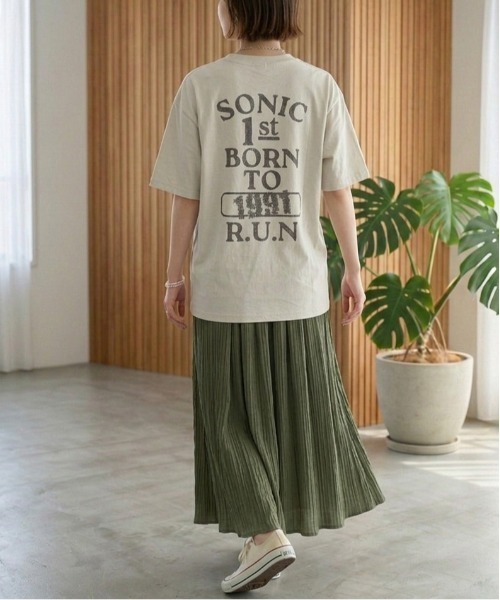ALWAYS GOOD TIME(オルウェイズグッドタイム)の「【SONIC/ソニック】ヴィンテージライクUSD加工プリント半袖Tシャツ / レトロゲームデザインTシャツ/ユニセックス(Tシャツ/カットソー・メンズ・アイボリー/ブラック系その他/ホワイト系その他/スミクロ・M/LL/L)」の19枚目の写真