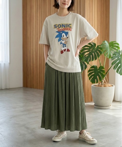 ALWAYS GOOD TIME(オルウェイズグッドタイム)の「【SONIC/ソニック】ヴィンテージライクUSD加工プリント半袖Tシャツ / レトロゲームデザインTシャツ/ユニセックス(Tシャツ/カットソー・メンズ・アイボリー/ブラック系その他/ホワイト系その他/スミクロ・M/LL/L)」の15枚目の写真