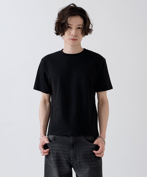 improves(インプローブス)の「無地 ショートレングス ワイド Tシャツ(Tシャツ/カットソー・メンズ・ホワイト/カモフラージュ/ブラック/その他・LARGE/X-LARGE/MEDIUM)」の1枚目の写真