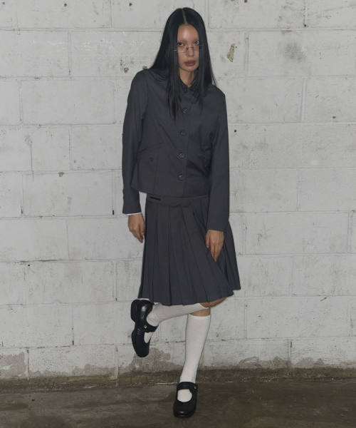 FANCY CLUB（ファンシークラブ）の「クラシックバックルプリーツミディスカート(GRAY) F25ZD970（スカート・レディース・その他・ONE）」の4枚目の写真