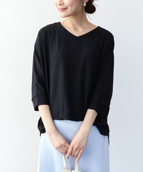 Jines(ジネス)の「シフォンブラウジングブラウス(Tシャツ/カットソー・レディース・ベージュ/ブラウン/ブラック/ホワイト・38)」の2枚目の写真